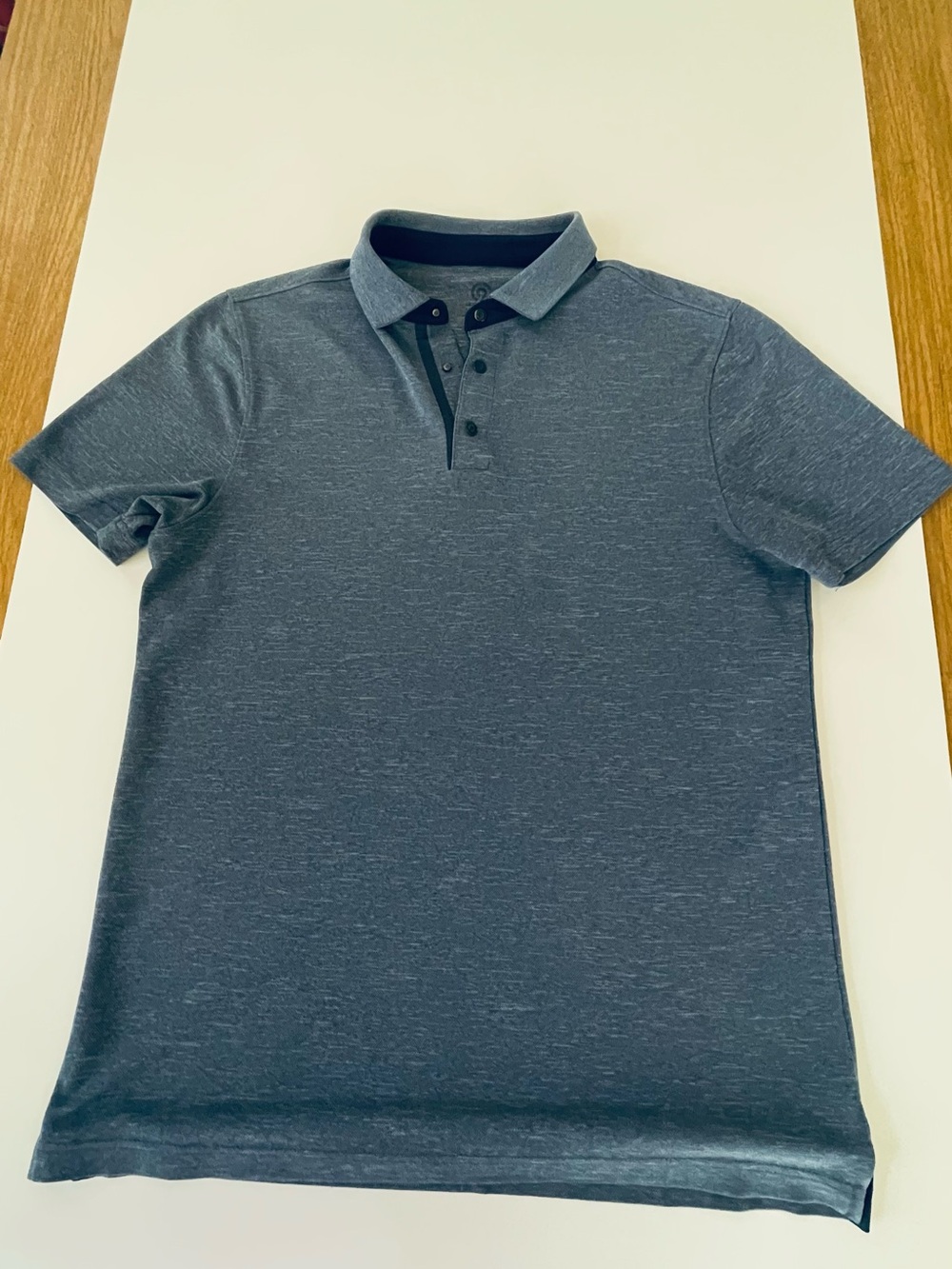 Men's Short-Sleeve Polo in Heathered Slate Blue